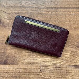 Fossil Liza Zip Around Leather Clutch